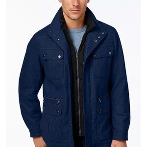 Michael kors xl men’s navy wool blend coat